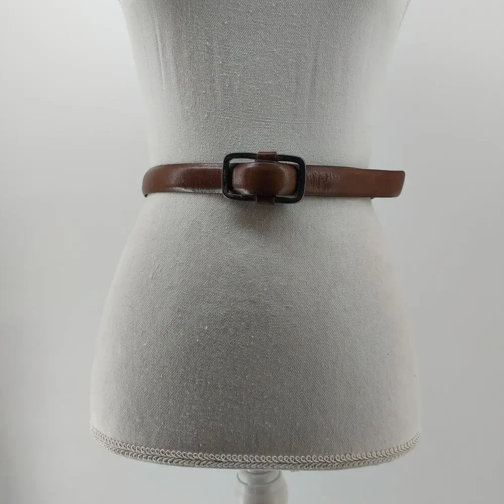 Lauren Ralph Womens Belt Small Brown Leather Grandmacore